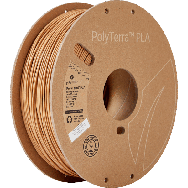 [MOQ: 10KG] PolyTerra PLA Wood Brown, 1.75 mm / 1000 g