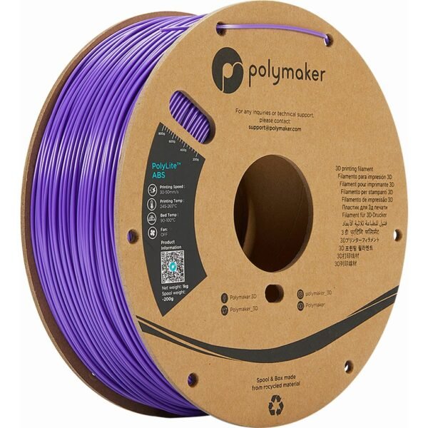 [MOQ: 10KG] PolyLite ABS Violet, 2.85 mm (1.000 g)