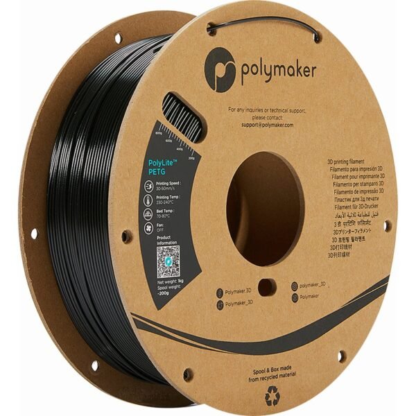 [MOQ: 10KG] PolyLite PETG Black, 1.75mm / 1000g