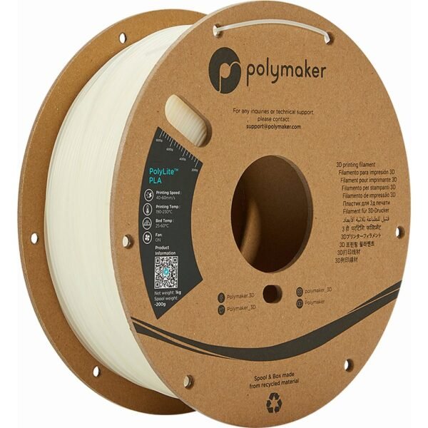 [MOQ: 10KG] PolyLite PLA - Natural, 1.75 mm (1.000 g)