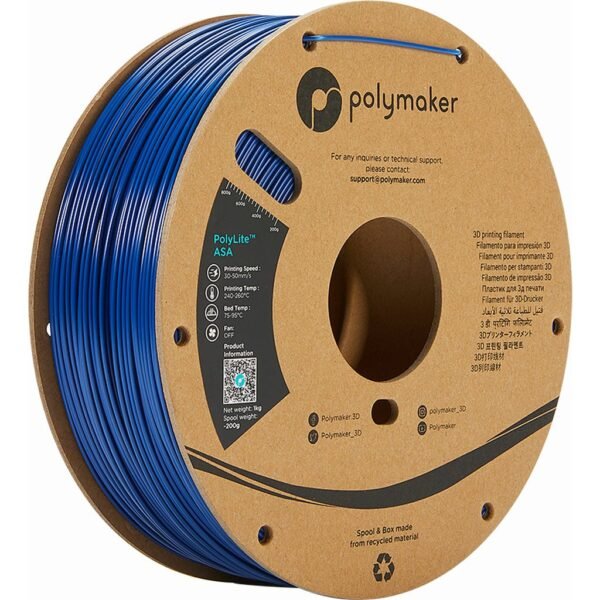 [MOQ: 10KG] PolyLite ASA Blue, 1.75 mm / 1000 g