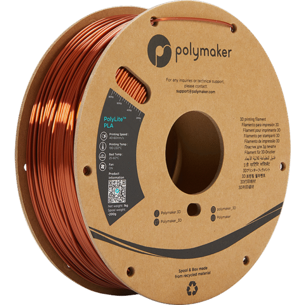 [MOQ: 10KG] PolyLite Silk PLA Bronze, 1.75 mm / 1000 g