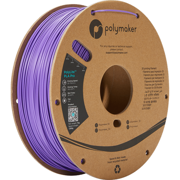 [MOQ: 10KG] PolyLite PLA PRO Purple, 1.75mm (1.000 g)