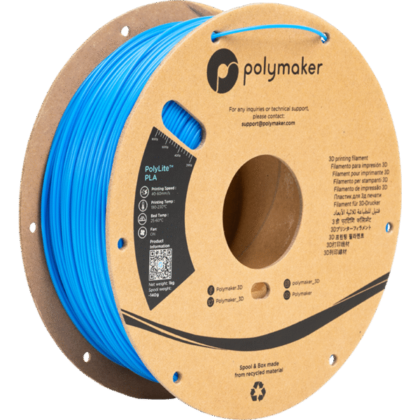 [MOQ: 10KG] PolyLite PLA Azure Blue, 1.75 mm / 1000 g