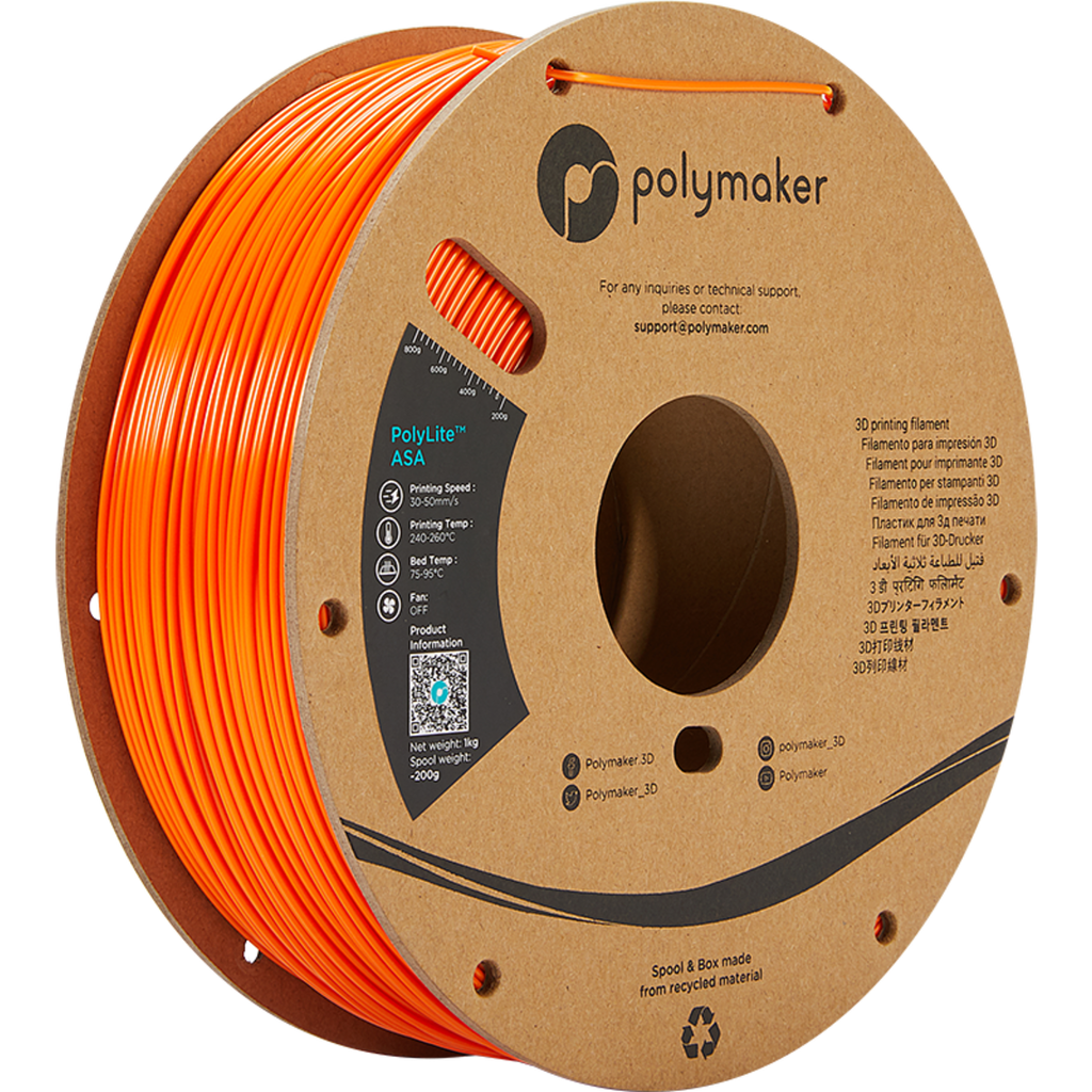 [MOQ: 10KG] PolyLite ASA Orange, 1.75 mm / 1000 g