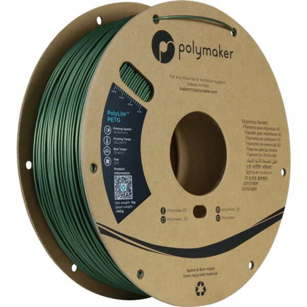 [MOQ: 10KG] PolyLite PETG Dark Green, 1.75 mm / 1000 g