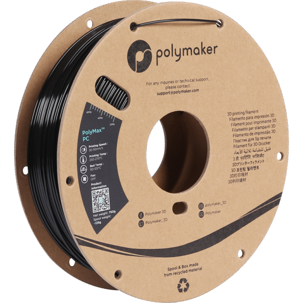 [MOQ: 10KG] Polymax PC Black, 1.75mm (750 g)