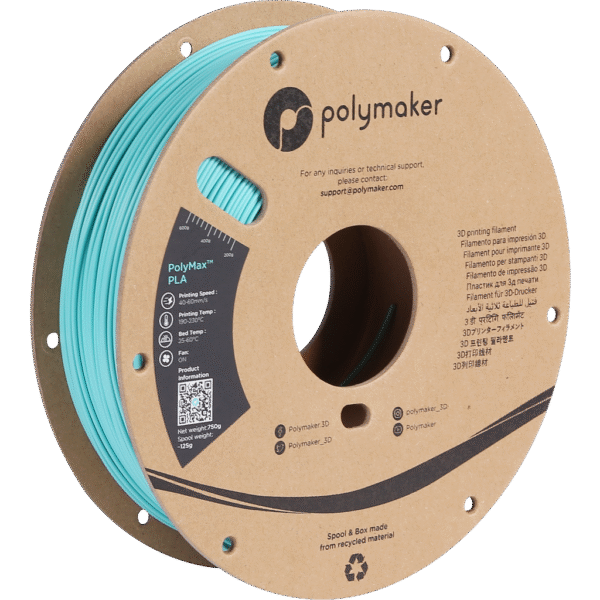 [MOQ: 10KG] PolyMax PLA Turquoise, 1.75mm (750 g)