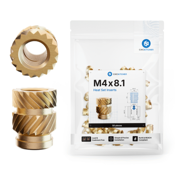 Threaded Inserts M4 Standard, M4 x 8.1 (50 pcs)