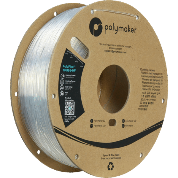 [MOQ: 10KG] PolyFlex TPU95-HF Clear, 1.75 mm / 1000 g