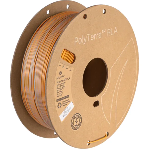 [MOQ: 10KG] PolyTerra PLA Dual Foggy Orange Grey-Orange, 1,75 mm / 1000 g