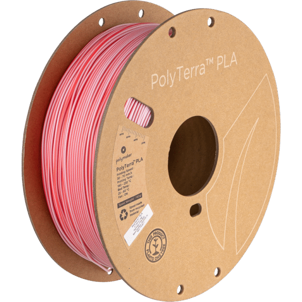 [MOQ: 10KG] PolyTerra PLA Dual Flamingo Pink-Red, 1,75 mm / 1000 g