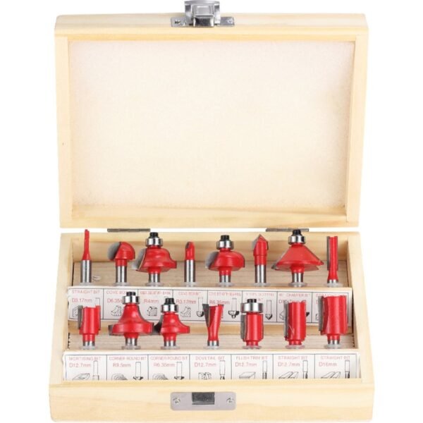 6.35mm Milling Bits for Woodworking - Set of 15