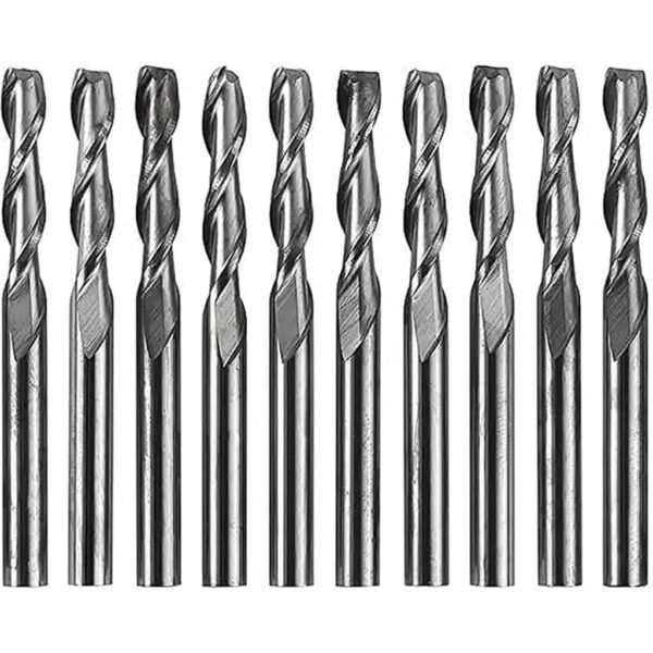 2 Flute Flat Head End Mills - Set of 10