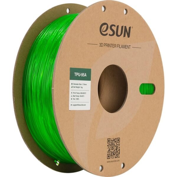 [MOQ: 10KG] TPU-95A Translucent Green, 1.75 mm / 1000 g