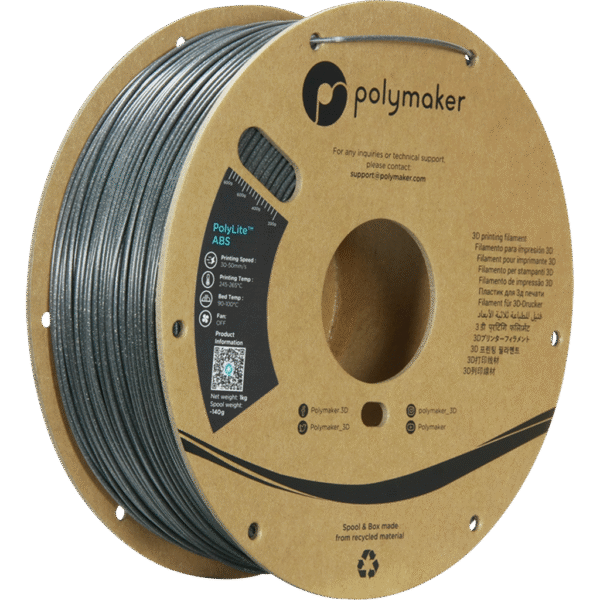 [MOQ: 10KG] PolyLite ABS Galaxy Dark Grey, 1,75 mm / 1000 g