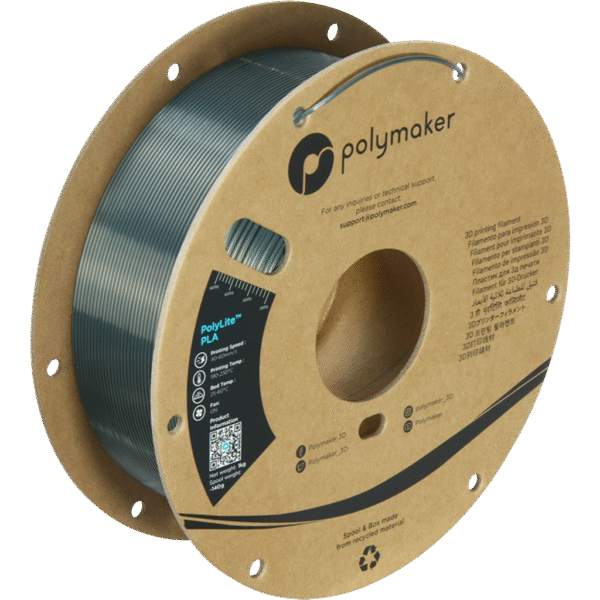 [MOQ: 10KG] PolyLite PLA Silk Gunmetal Grey, 1,75 mm / 1000 g