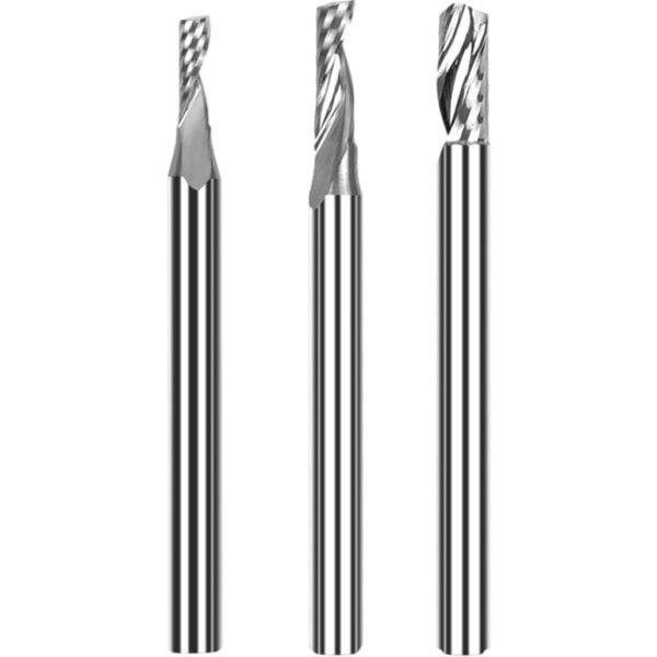 HRC55 3.175mm Tungsten Steel End Mills Downcut Set of 3