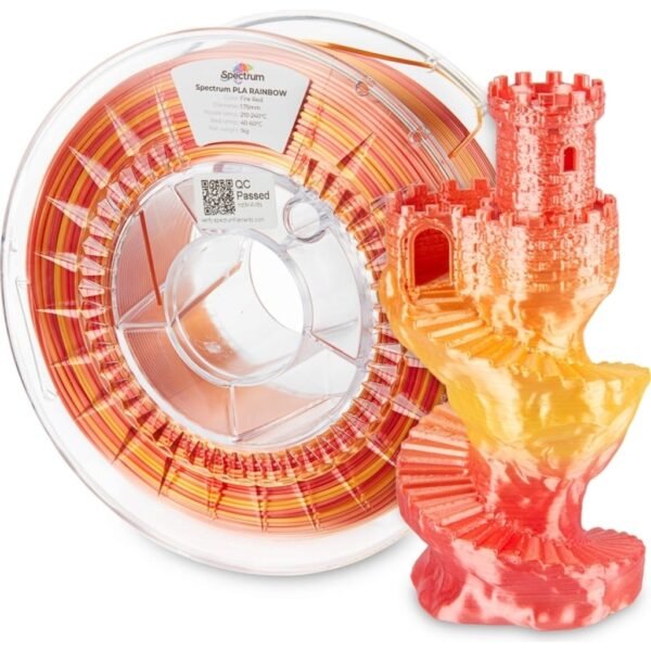 [MOQ: 10KG] PLA Silk Rainbow Fire Red, 1,75 mm / 1000 g