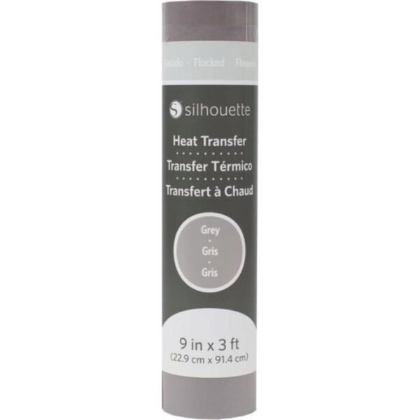 Flocked Heat Transfer - 22.9 cm x 0.9 m, Grey