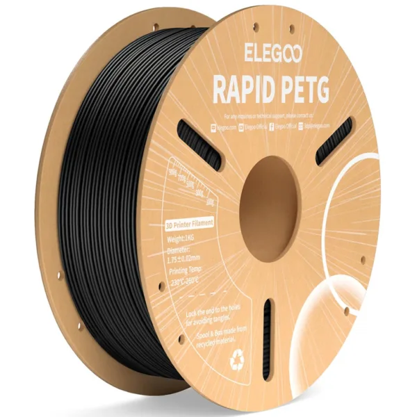 [MOQ: 10KG] Rapid PETG Black, 1.75 mm / 1000 g