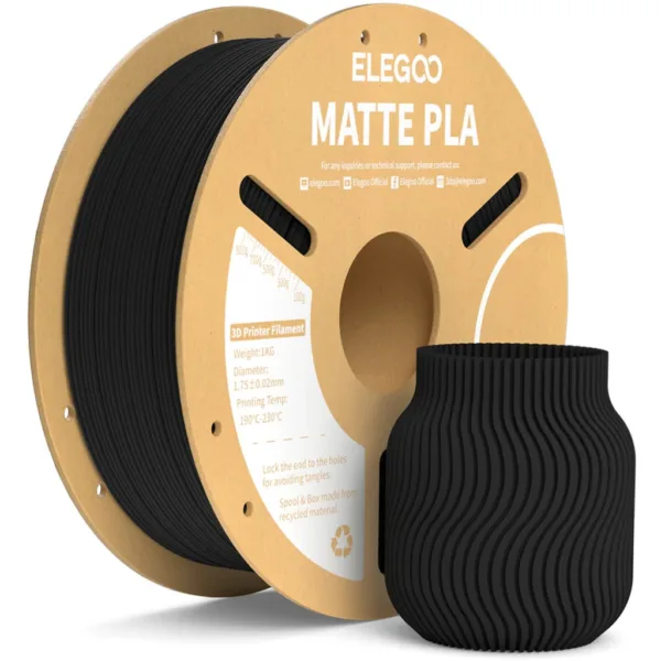 [MOQ: 10KG] PLA Matte Black, 1.75 mm / 1000 g