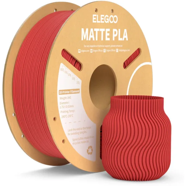 [MOQ: 10KG] PLA Matte Ruby Red, 1.75 mm / 1000 g