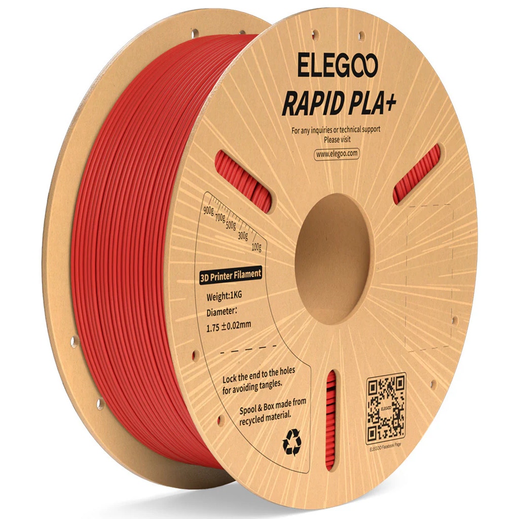 [MOQ: 10KG] Rapid PLA+ Red, 1.75 mm / 1000 g