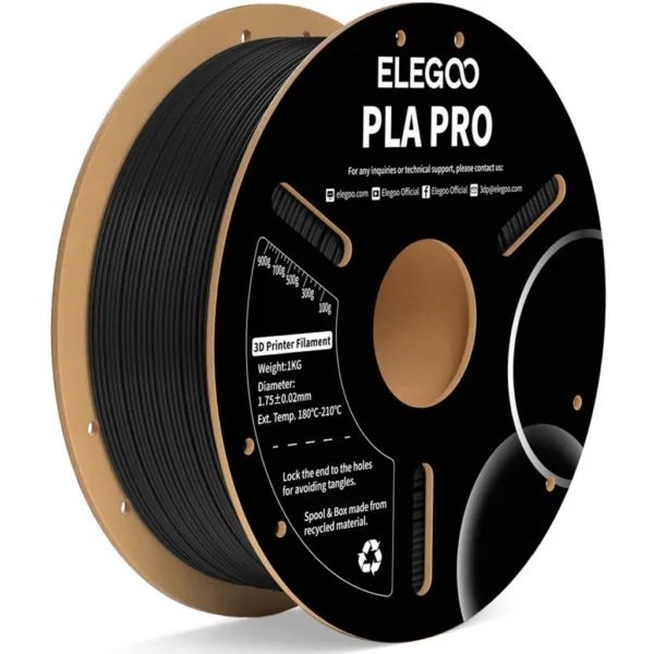 [MOQ: 10KG] PLA Pro Black, 1.75 mm / 1000 g