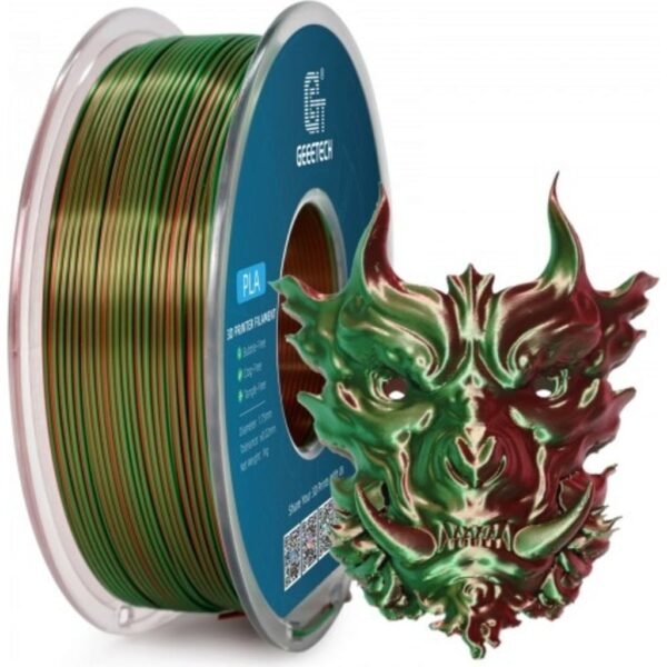 [MOQ: 10KG] PLA Silk Dual Green+Red, 1.75 mm / 1000 g