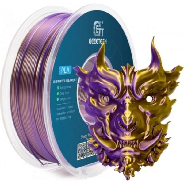 [MOQ: 10KG] PLA Silk Dual Gold+Purple, 1.75 mm / 1000 g