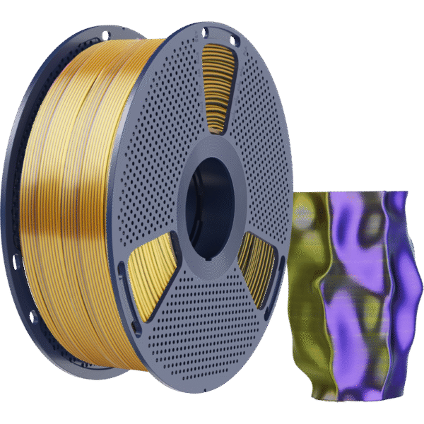 [MOQ: 10KG] Silk PLA+ Tri-Colour Black Gold Purple, 1.75 mm / 1000 g