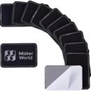 Rectangular PU Iron-on Patch, Black to Silver