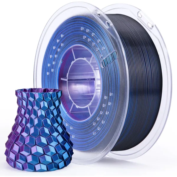 [MOQ: 10KG] PLA Silk Blue Purple Black, 1.75 mm / 1000 g