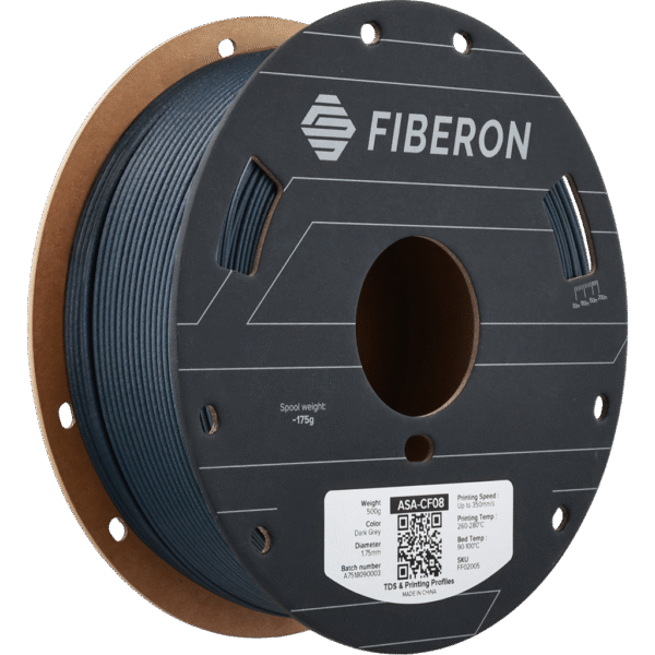 [MOQ: 10KG] Fiberon? ASA-CF08 Dark Grey, 1.75 mm / 500 g