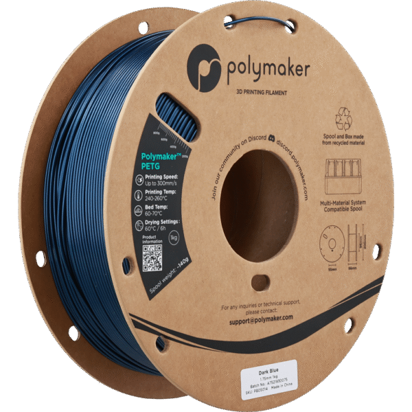 [MOQ: 10KG] PETG Dark Blue, 1.75 mm / 1000 g